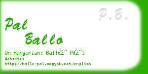 pal ballo business card